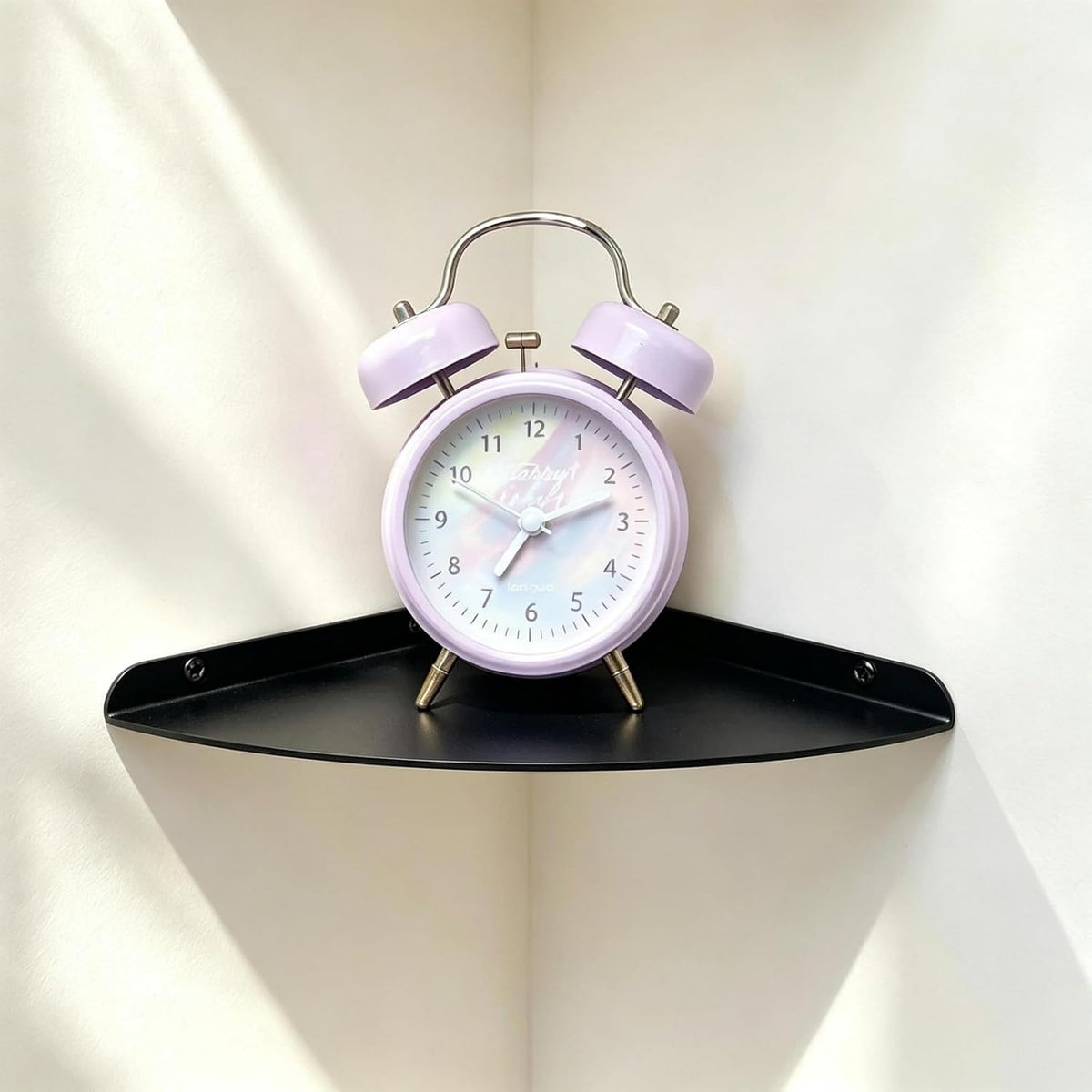 Small Tiny Metal Floating Corner Shelves, 7 x 7 x 0.6 Inches，1pcs, Black