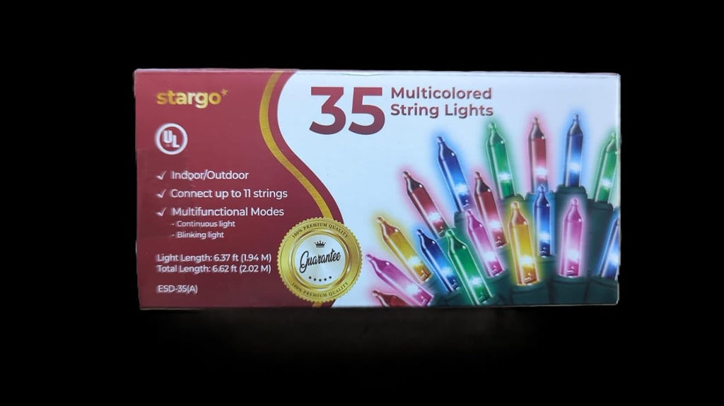 Christmas Lights for Tree - 35 Colored Warm Xmas Lights | 6.6 Feet Long