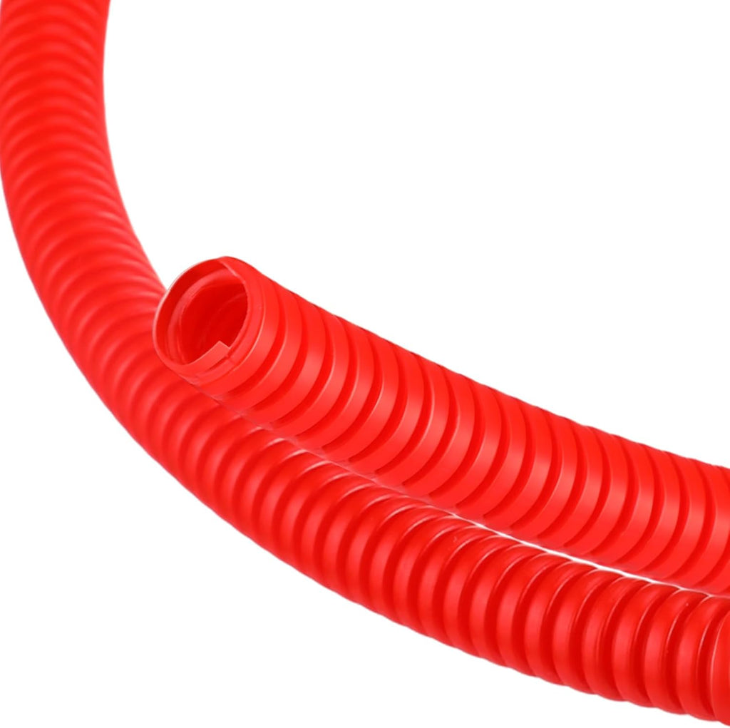 1/4 Inch x 24.6 ft Wire Loom Split Tubing Guard Plastic Convoluted Flex Electric Wire Cord Protectors from Pets No Chew(Red)
