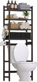 Homde Bathroom Over Toilet Storage Rack: Adjustable 4-Tier Bamboo (Brown)
