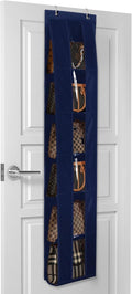 Lirex Over the Door Purse Organizer, Space-Saving Medium and Large Handbag Storage Organizer Clothing Closet Hanger, Navy Blue