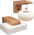 2sets Wood Magnetic Bar Soap Holder for Shower Wall,Magnet Air Dry Soap Saver Self Draining, Eco-Friendly Wooden Soap Dish for Soaps & Beard Shampoo Bars