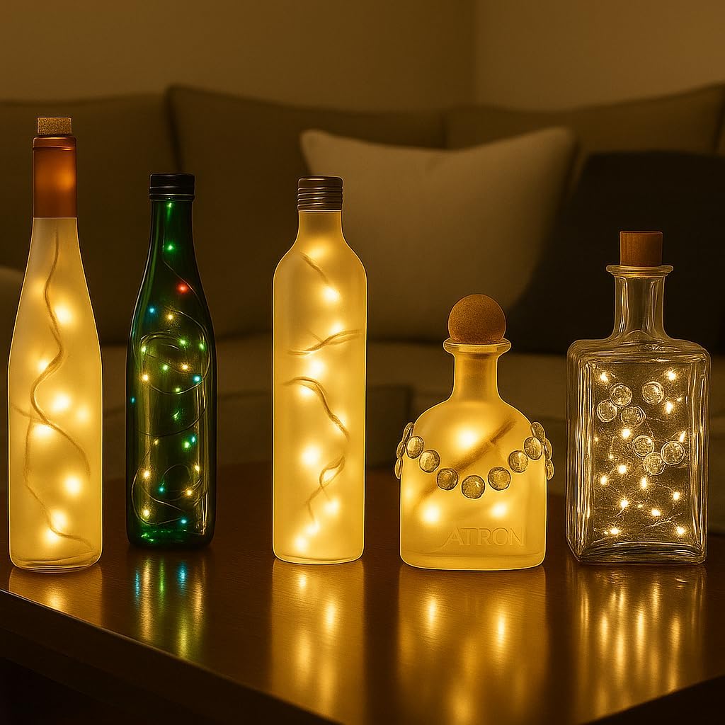 Novelty Lights 5 Feet 10 Bulbs Vintage Short Mini Light String, Clear Bulbs on White Wire, 4-Inch Spacing Fairy Lights, Connectable End-to-End, UL Listed for Indoor/Outdoor (Pack of 3)