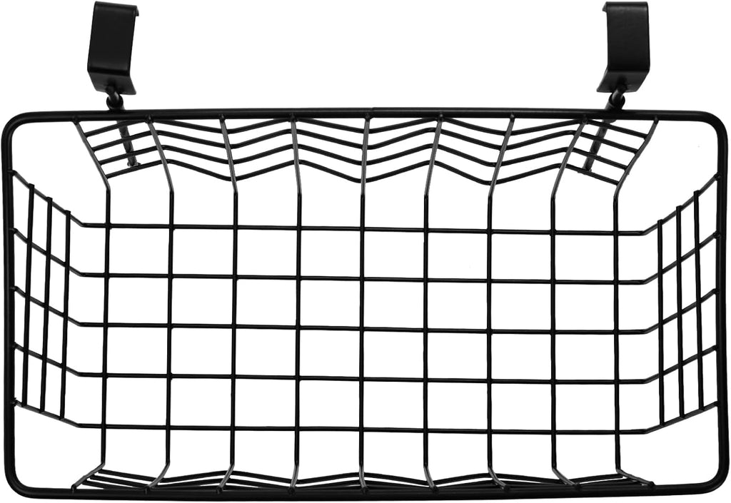 AVLA 2 Pack Over The Cabinet Door Organizer, Grid Storage Baskets with Hooks, Metal Wall Hanging Basket Holder Rack, Wire Kitchen Sink Organization Bin for Bathroom Shampoo, Body Wash