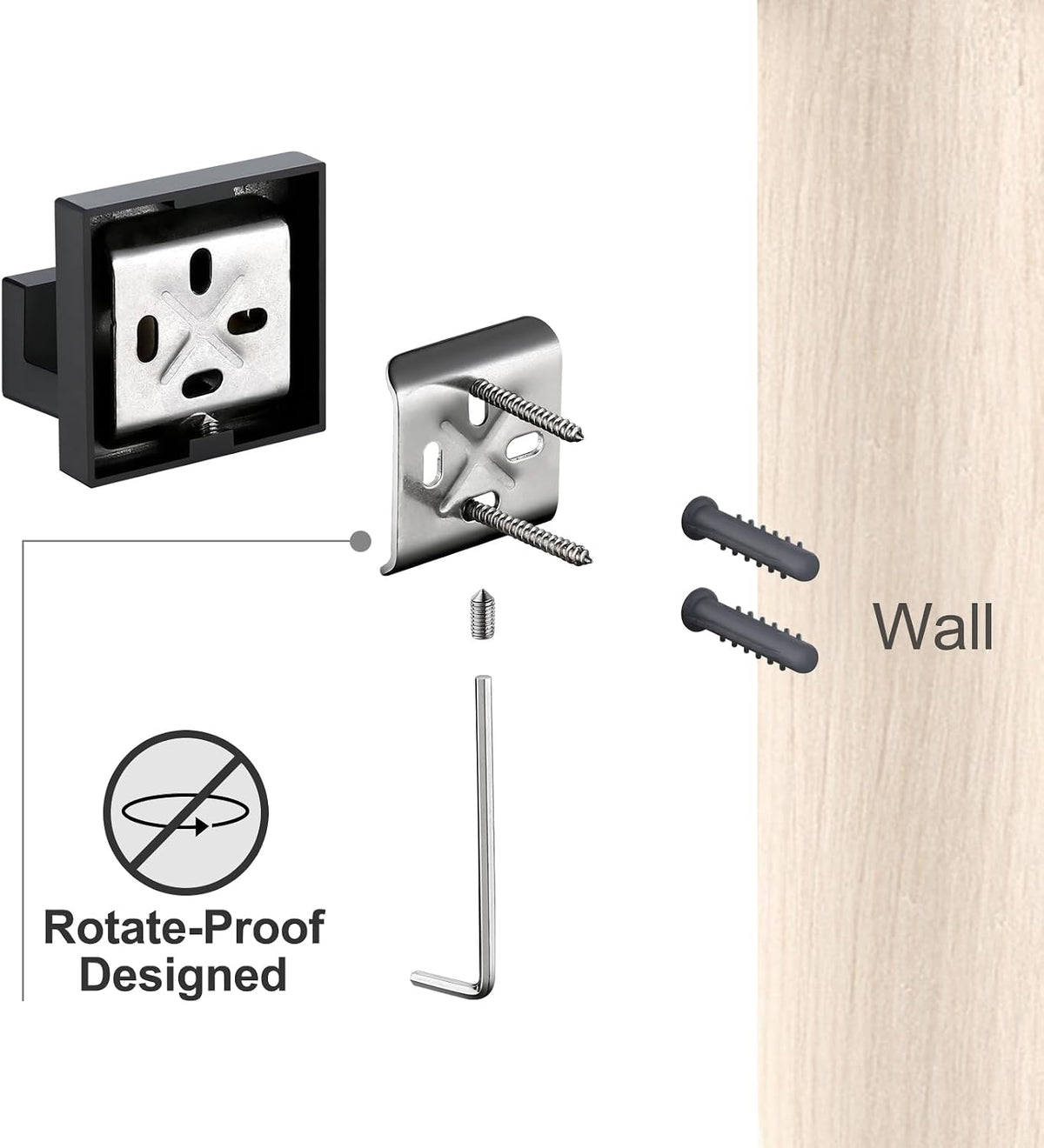 Matte Black Bathroom Accessories Set 4 Piece Bathroom Towel Holder Set