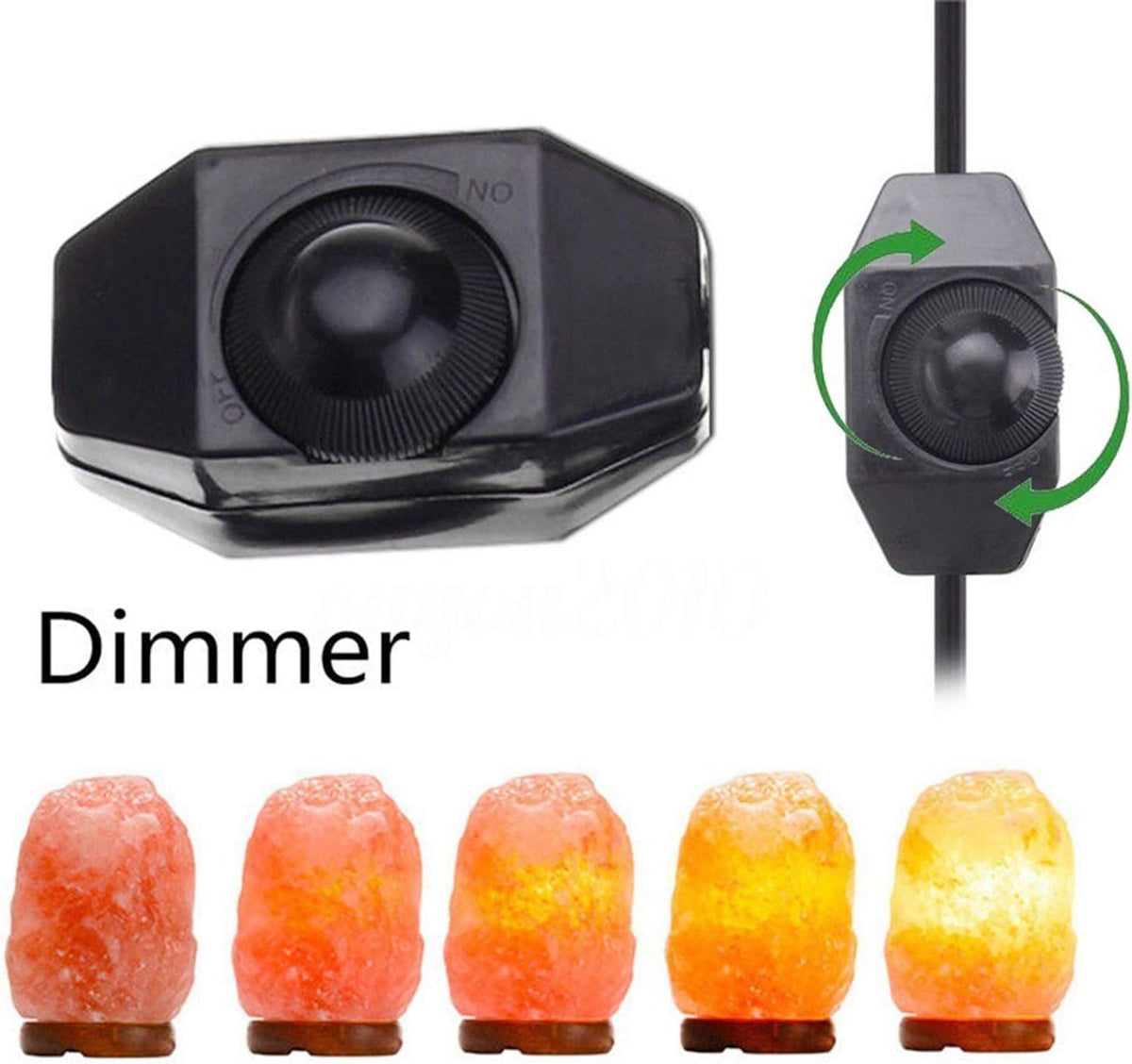 DGZZI Salt Lamp Cord 110V 4.9ft Himalayan Salt Lamp Black Power Cable Cord with Dimmer Control Switch and Clip