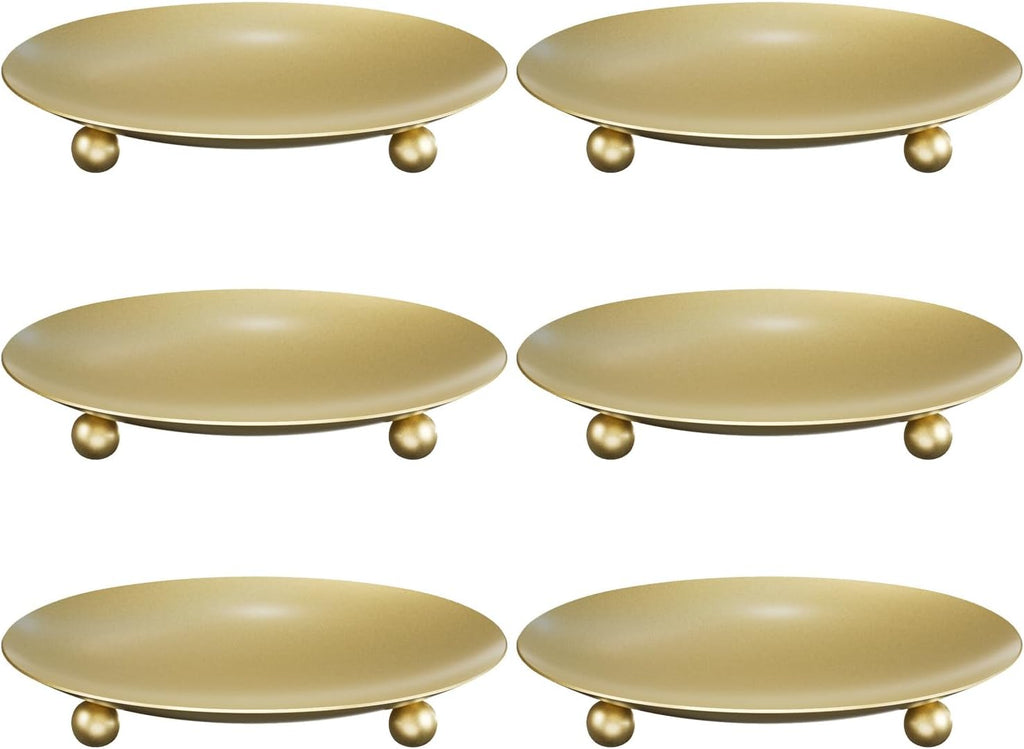 Apsways 6 Pcs Gold Pillar Candle Holders for Dinner Party, Wedding