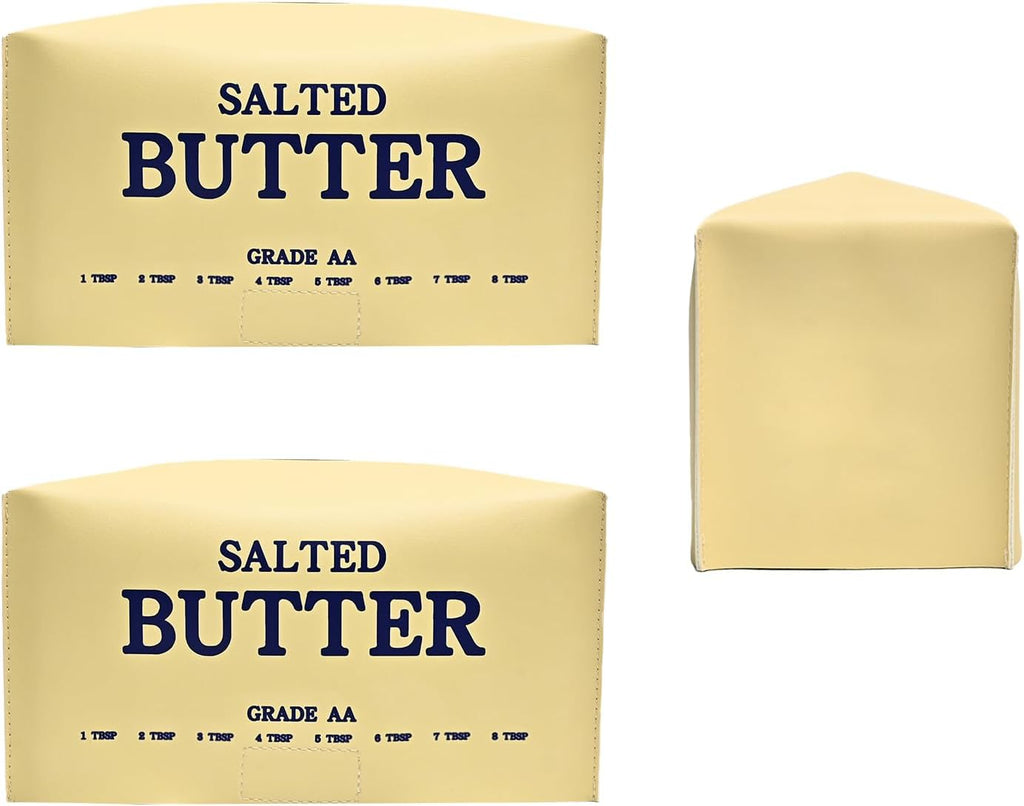 MSJGA Butter Tissue Box Cover, Rectangular PU Leather Tissue Box Holder