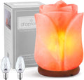 d'aplomb 100% Authentic Natural Himalayan Salt Lamp;Hand Carved Flower Rose