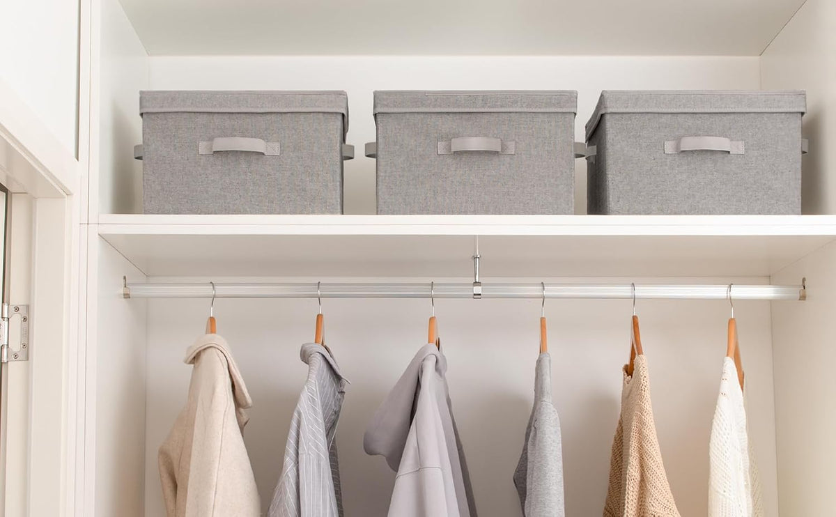 StorageWorks Fabric Storage Bins with Lids, Closet Storage Bins