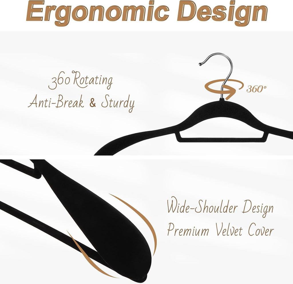 6 Pack Velvet Suit Hangers for Men with 360° Rotating Hooks