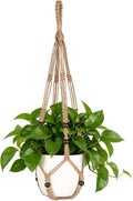 Mkono Macrame Plant Hanger Indoor, 29 Inch Hanging Planter Holder Brown