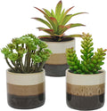 Succulents Plants Artificial, Set of 3 Faux Succulents
