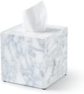 Real Natural Marble Tissue Box Cover, 5.5in Square Holder