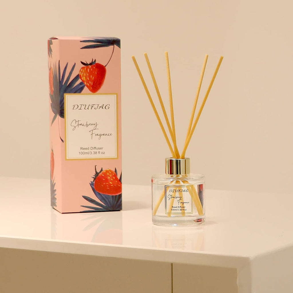 100ml Scent Diffuser with 6 Fiber Sticks, 3.5 oz Reed Diffuser Set