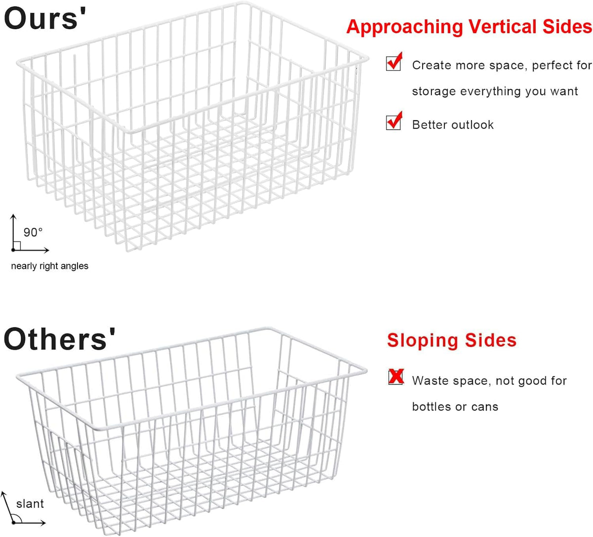 Orgneas Freezer Organizer Bins for Upright Freezer Wire Drawer Baskets