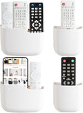 Remote Holder Wall Mount TV FAN Remote Control Holder Bedside Caddy Wall Organizer Phone Holder for Office Adhesive Media Player Controller Holder Box Tray Home Desk Nightstand 2 BIG 2 SMALL WHITE