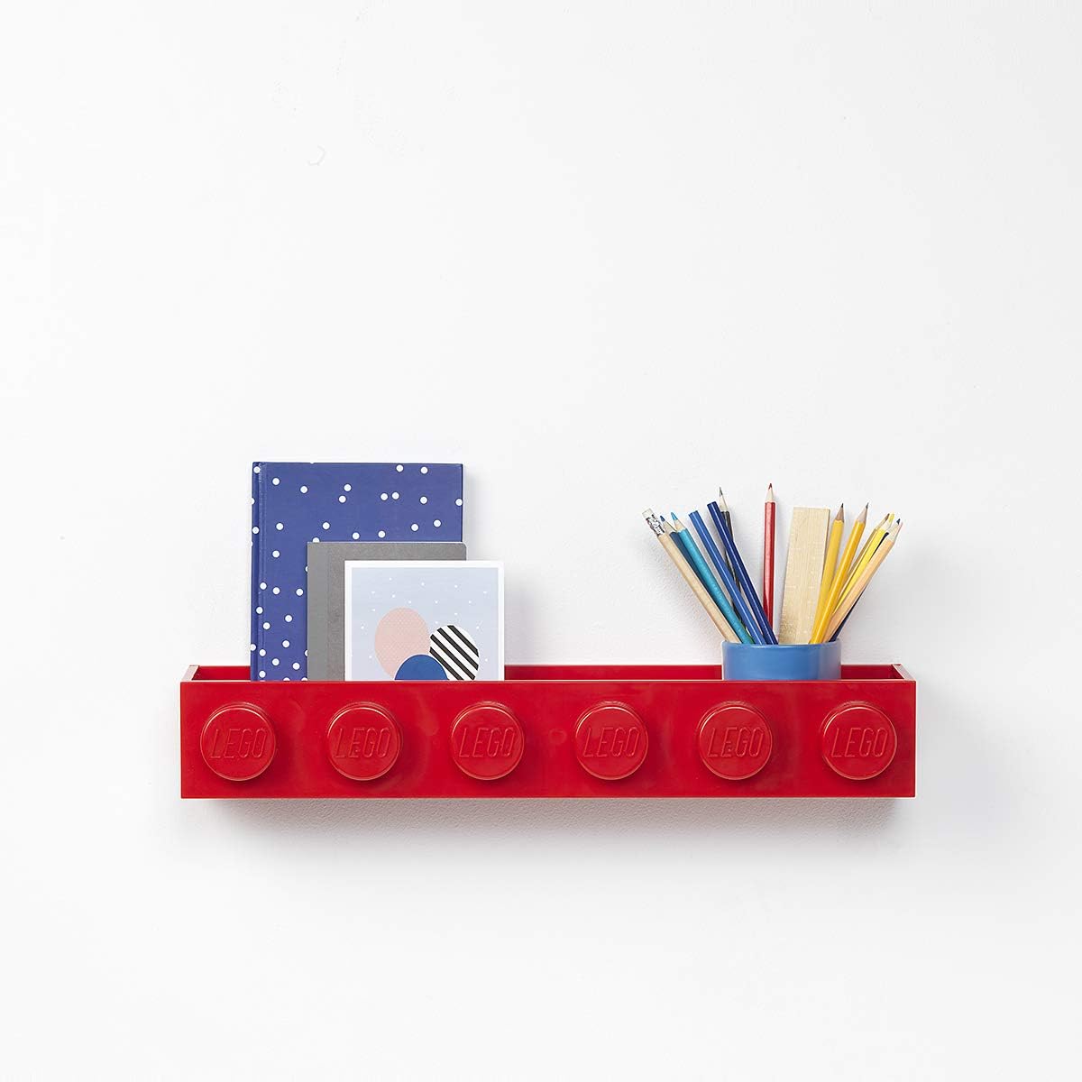 Room Copenhagen LEGO Book Rack Wall Shelf 18.9 in Red