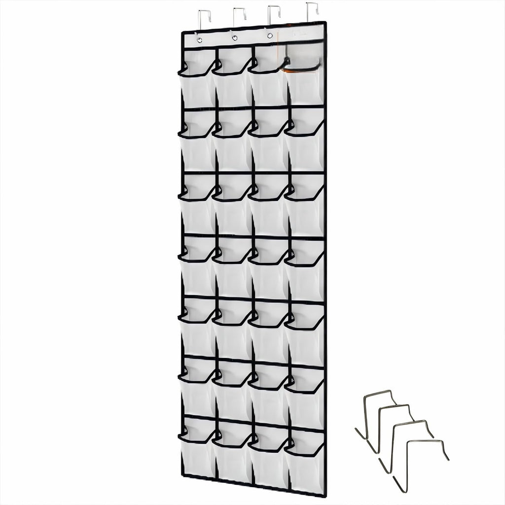 Over Door Shoe Organizer 28 Pockets Clear Hanging Shoe Rack