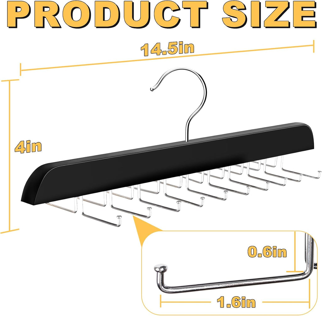 Tank Top Hanger with Premium Wood, 24 Large Capacity, Space Saving,360 Degree Rotating, Foldable Metal Hooks, Tank Tops
