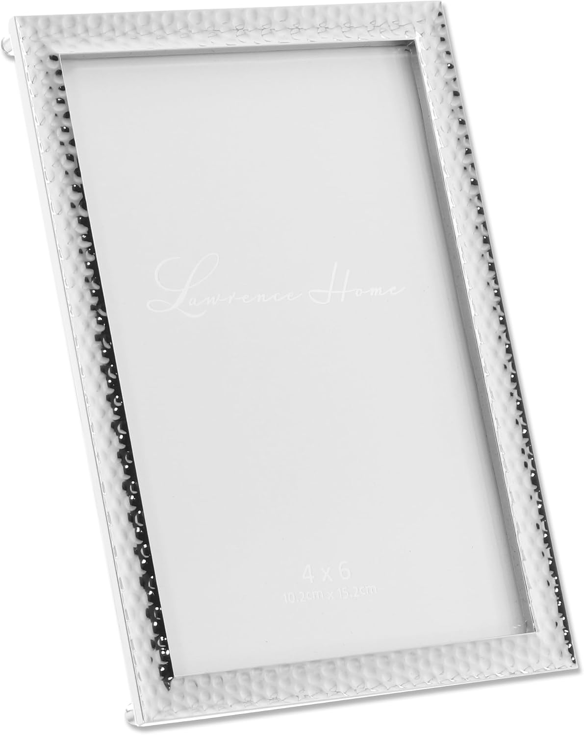 Lawrence Frames Metal Picture Frame with Hammer Effect, 4x6, Silver
