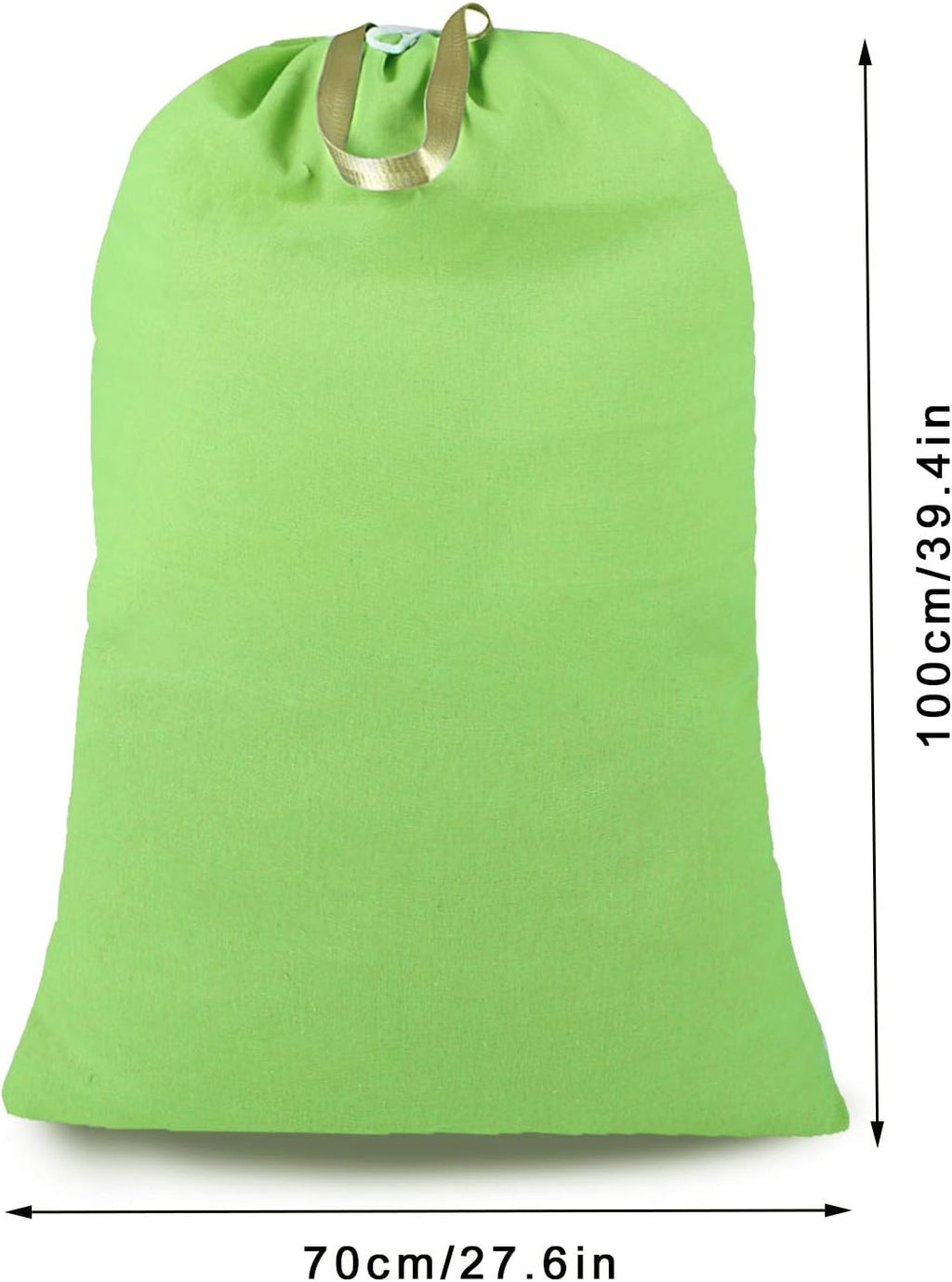 Heavy Duty Laundry Bag with Drawstring and Handle, Extra Large Travel Dirty Clothes Bag for Laundromat and Household, Durable Rip-Stop Laundry Hamper Liner, 28 x 40 Inch, Green