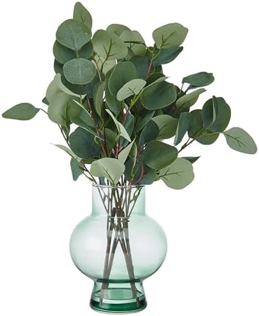 Elements Artificial Eucalyptus Stems in Glass Vase - 18 Inch