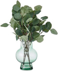 Elements Artificial Eucalyptus Stems in Glass Vase - 18 Inch