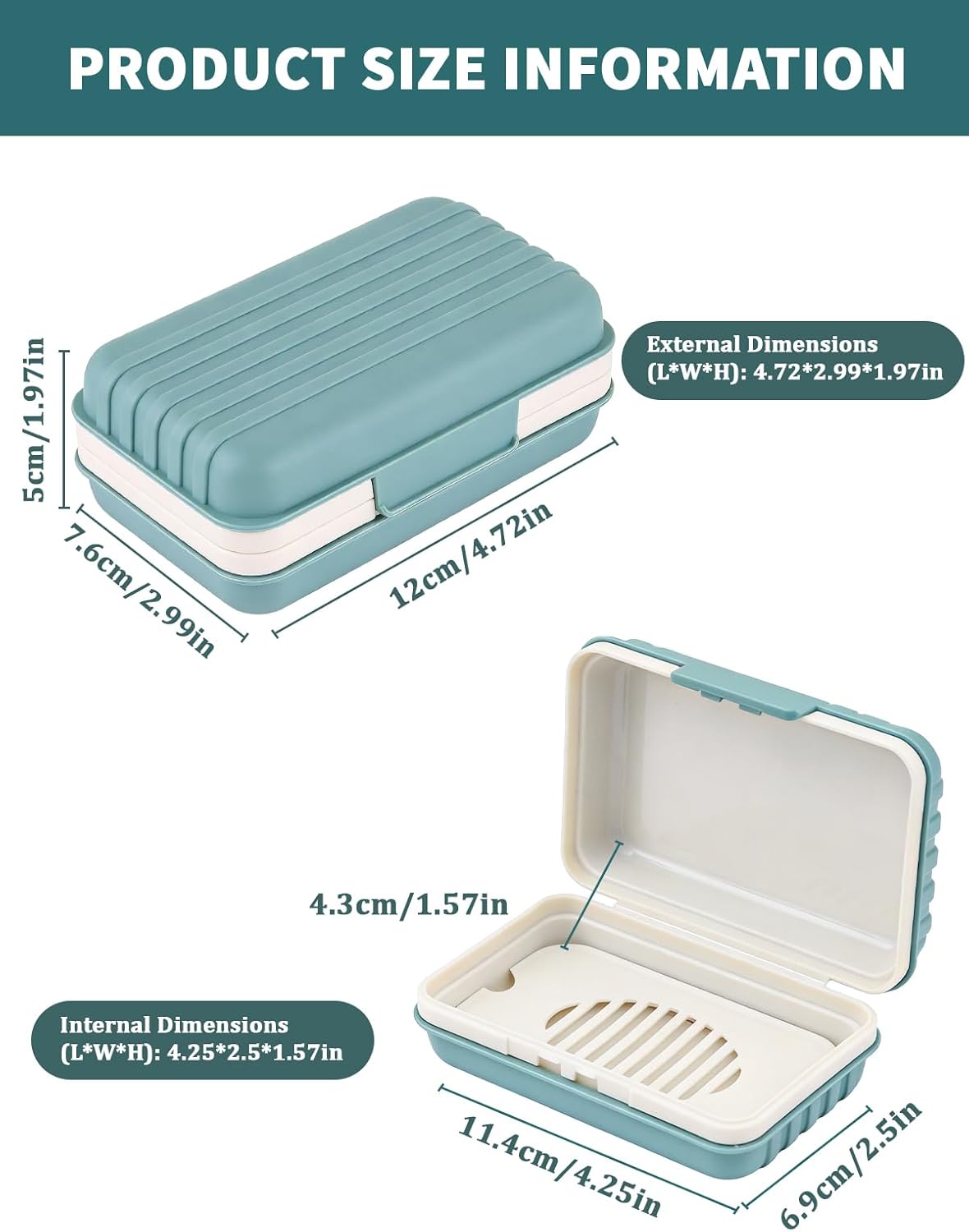 1 Pack Travel Bar Soap Holder Dish, Soap Case Box with Lid for Shower