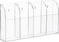 HBlife Acrylic Remote Holder Organizer, Clear TV Remote Control Wall Mount Caddy for Bedside, 4 Compartments