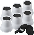 DEDU Bed Risers 6 Inch Heavy Duty 6 Pack, Furniture Risers with Caster Pads Supports Up to 6600 Lbs, Round Couch Risers for Sofas, Couch, Desk or Chair (White)