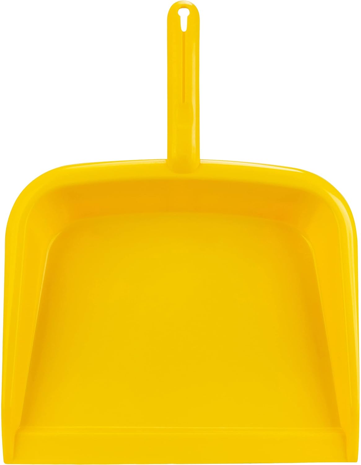 SPARTA Large Handheld Dustpan with Hanging Hole, Heavy-Duty Plastic Dustpan with Wide Lip for Countertops and Surfaces, Plastic, 10 Inches, Yellow