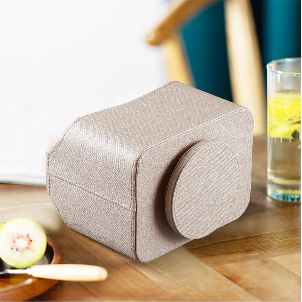 360° Rotating Remote Control Holder, PU Leather TV Remote Caddy, Pen Holder.Nightstand Organizer Storage Box with 5 Compartments for Pencil, Art Supplies, Makeup Brush, Office Desk Table Accessories