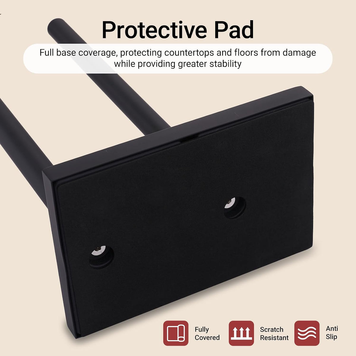 Hoooh Free Standing Toilet Paper Stand with Reserve Storage, Matte Black