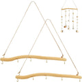 2 Pack 15" Natural Driftwood Wall Hooks, Farmhouse Jewelry Organizer