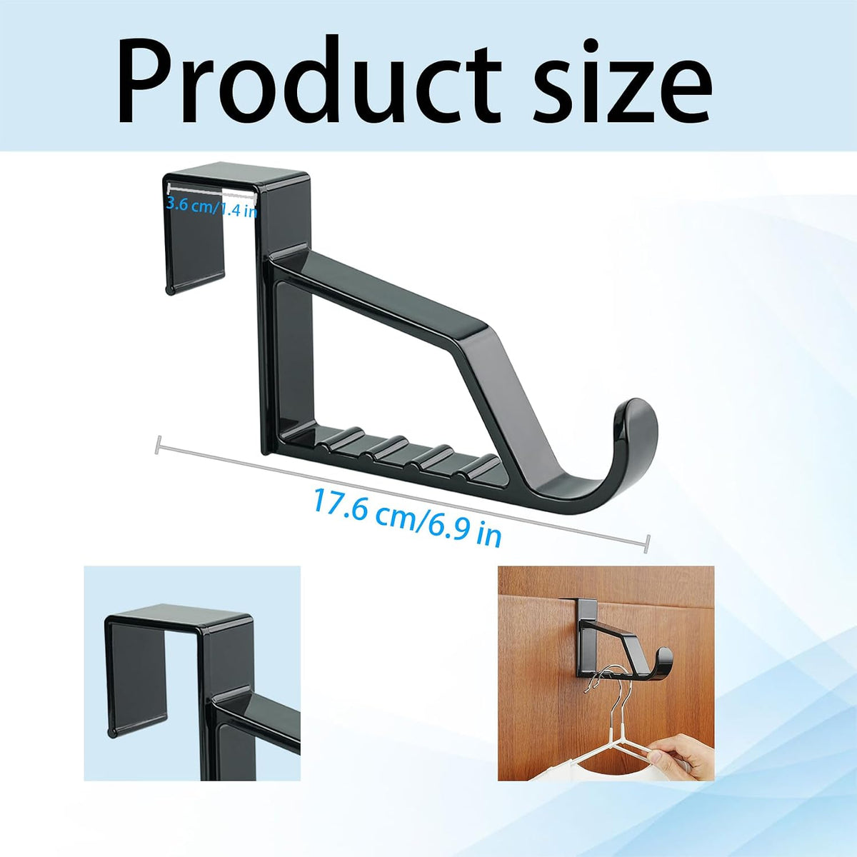 NewTalent 2pcs Over the Door Hanger Holder, 2 Pack Over The Door Hooks for Hangers, Door Hanger Hooks, Storage Organizers