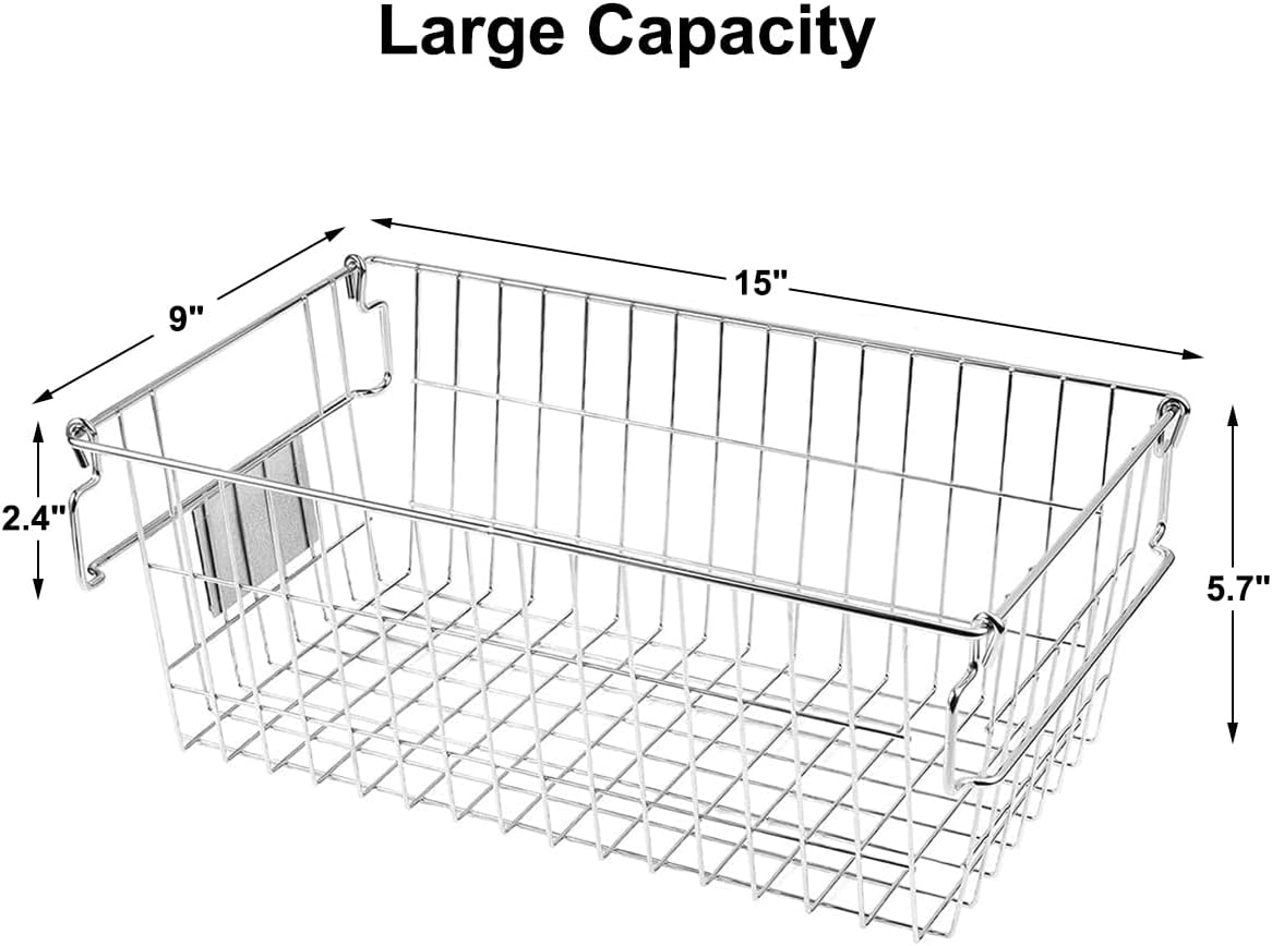 Orgneas Stacking Chest Freezer Baskets Organizer Bins Metal Wire Baskets