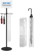 Umbrella Bag Stand with Sign Frame - with 200 Wet Umbrella Bags Disposable