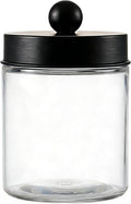 Happyupcity 280ml/9.3oz Glass Apothecary Jar with Black Metal Lid