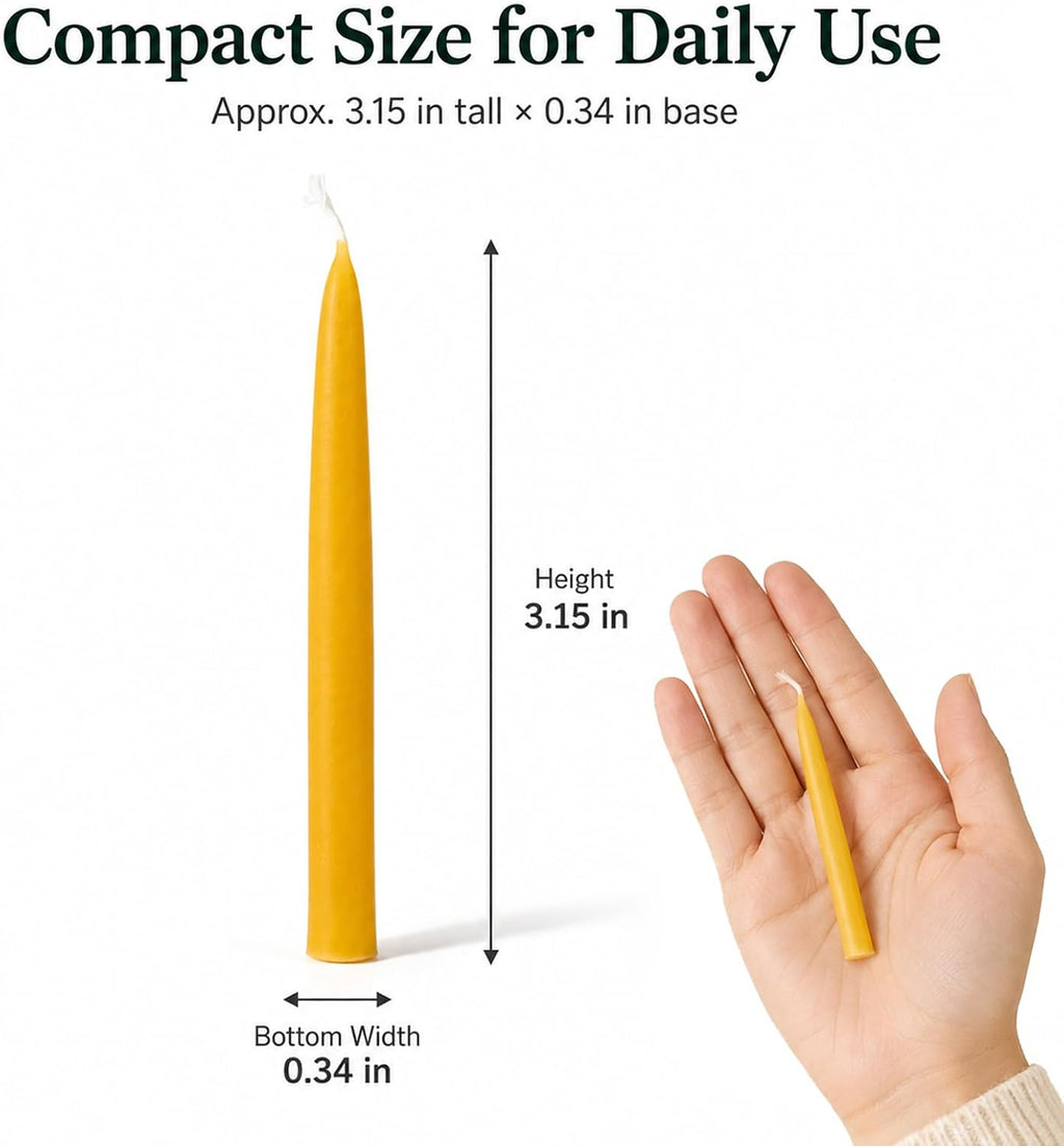 20 Minute Meditation Candles, 24 Pack Beeswax Candle with Holder,3.15 Inch