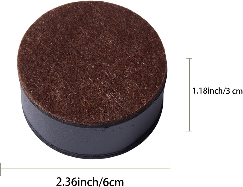 4-Pack Black Round Furniture Risers (2.36x1.18 Inch) - Self-Adhesive Height Adjusters with Felt Pads for Tables, Beds & Cabinets