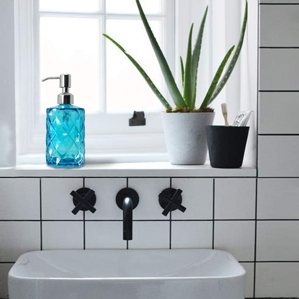 JASAI 12 Oz Diamond Design Soap Dispenser with Rust Proof Soap Pump