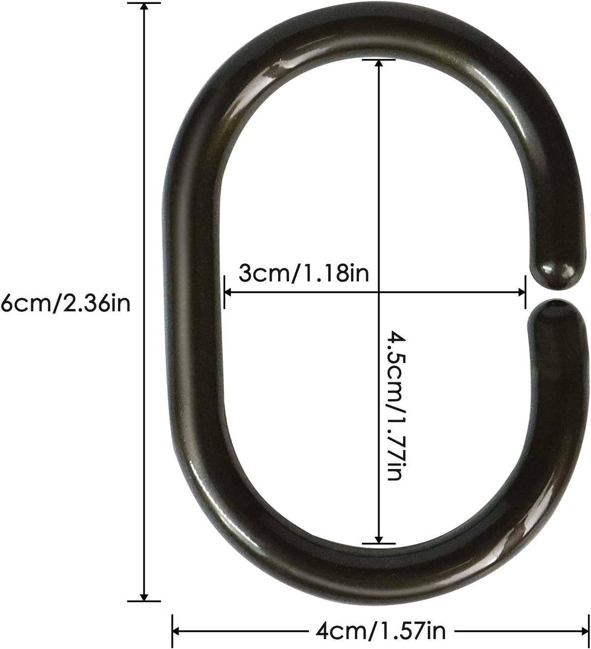 24 pcs Shower Curtain Rings Plastic Shower Curtain Hooks C-Shaped Rings Hook Hanger Bath Drape Loop Clip Glide Bathroom Shower Window Rod (Bronze)