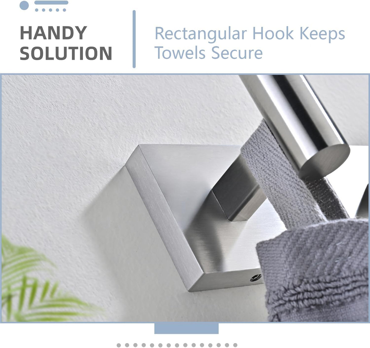 Toilet Paper Holder Set with 2 Robe Hooks, Brushed Nickel
