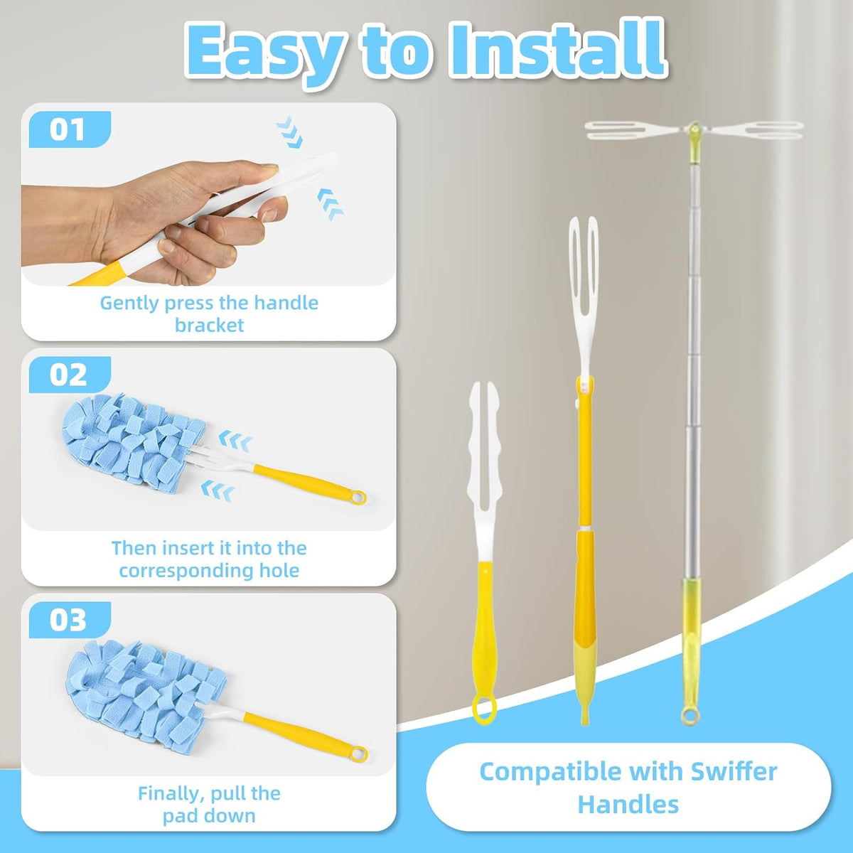Reusable Duster Refills, Washable Duster for Swiffer (6 PCS)
