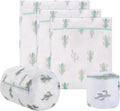 Durable Mesh Zipper Laundry Bags Machine Wash, 5-Piece Cactus Print
