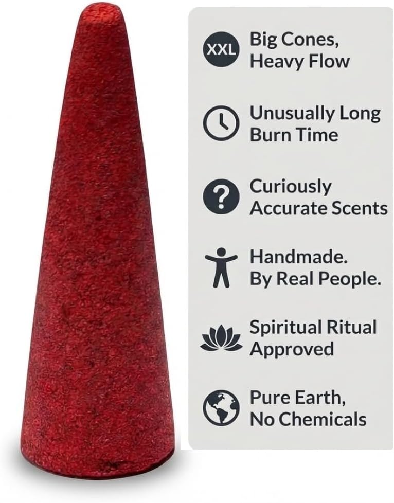 All the Best Backflow Incense Cones for Waterfall Burner - 94g Resealable Pouch, At Least 30 Hand-Rolled 2 Inch Cones, 25+ Minute Burn Each, for Meditation, Aromatherapy, Yoga & Reiki (Dragons Blood)
