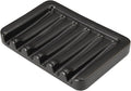 Self Draining Soap Dish, Ceramic Soap Holder for Shower, Vonpri Waterfall Bar Soap Case Saver Tray Sponge Organizer Keep Dry for Bathroom Kitchen Counter Sink (1, Black)