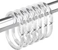 Amazer 24 Pack Clear Plastic Shower Curtain Rings and Hooks - C Shaped for Bathroom Shower Curtains