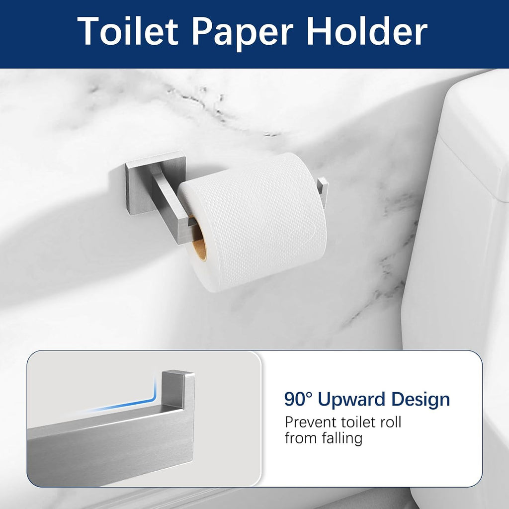Gypie 16Inch Bathroom Accessory Set Wall Mounted, Brushed Nickel 5-Pieces